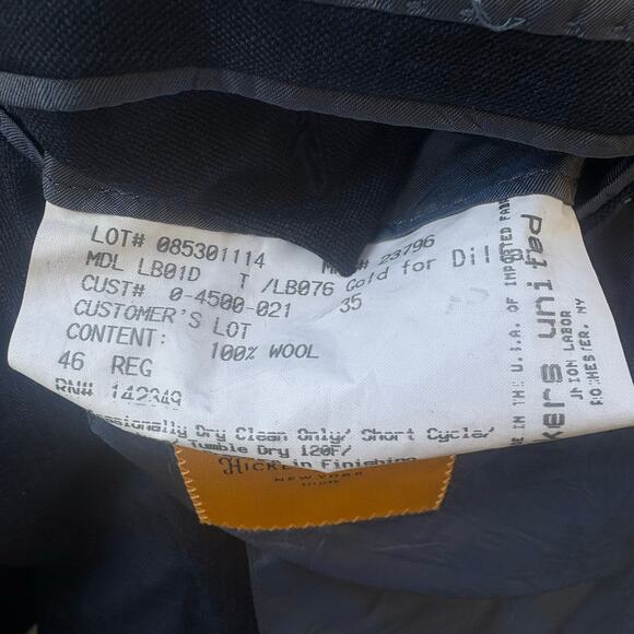 Hickey Freeman Jacket Sport Coat 46R Loro Piana Super 150 Blue Checker 2 Button - Picture 14 of 16